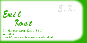 emil kost business card